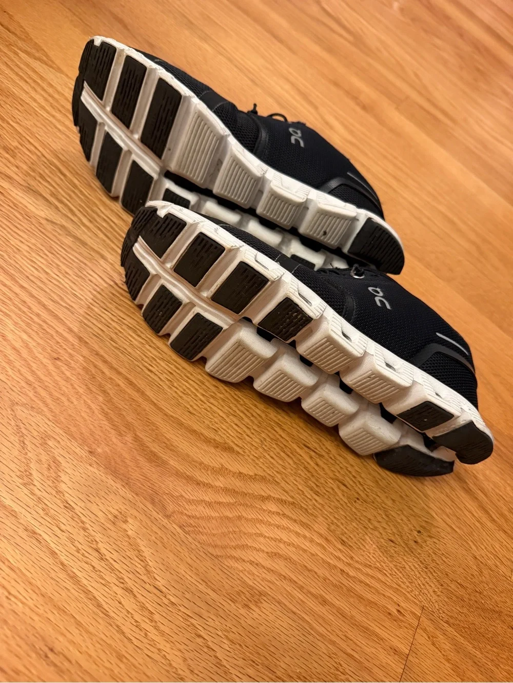 On Cloud Running Sneakers in Black with White Sole